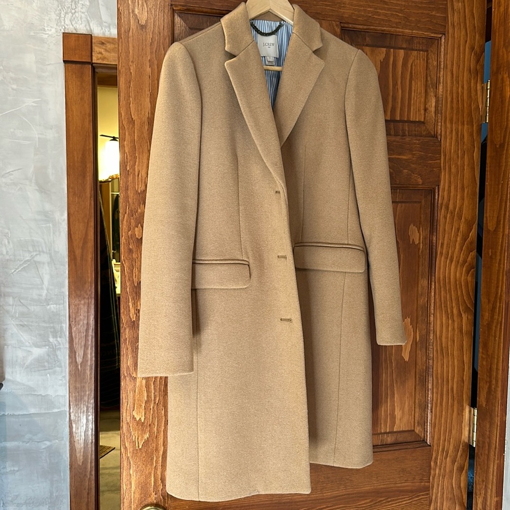 Jcrew wool blend topcoat - camel, 0